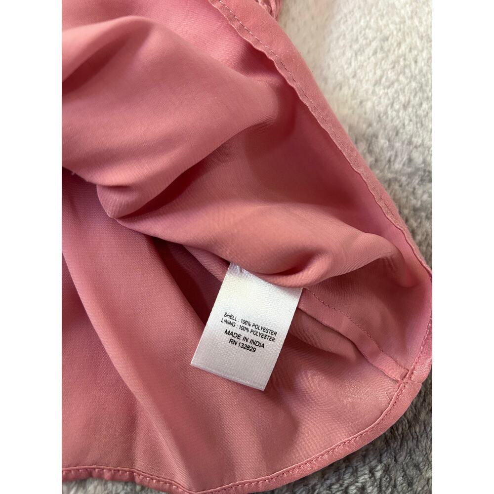 Lovers and Friends Revolve Harmony Smocked Shoulder Tie Pink Top Size Medium - Picture 10 of 13